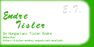 endre tisler business card